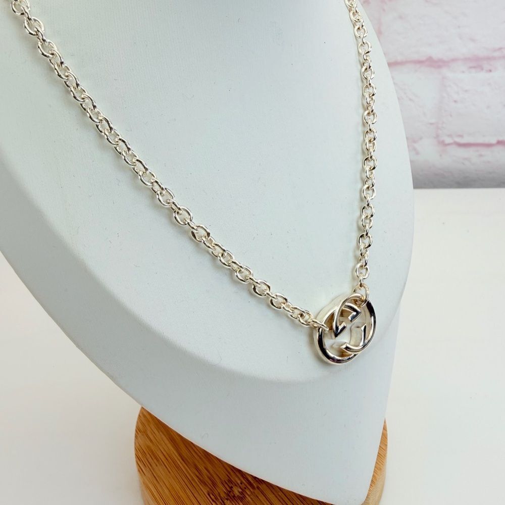 Gucci 925 Silver Interlocking G Necklace Silver - Picture 4 of 9